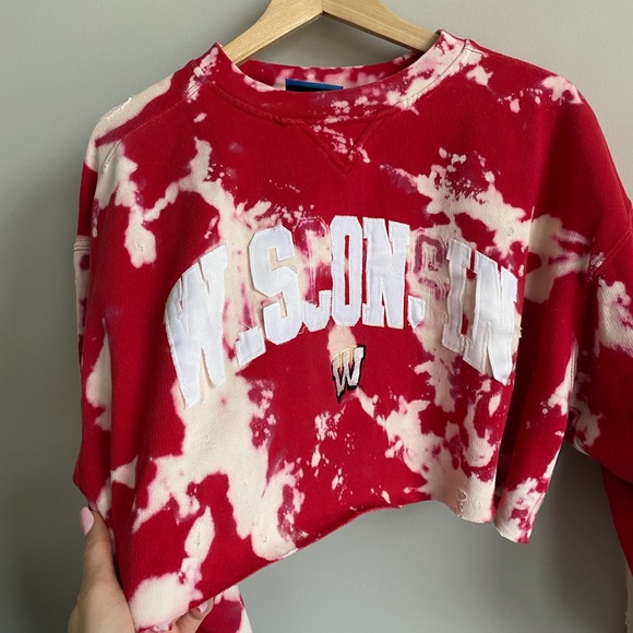 Vintage custom cropped Wisconsin badgers crewneck - Picture 3 of 8